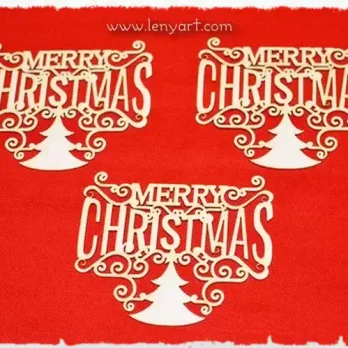 Надпис Merry Christmas весела коледа орнамент надпис празник щастие подарък елха картичка украса декорация фигурки бирен картон