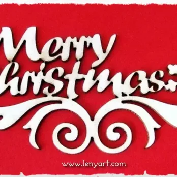 Надпис орнамент Merry Christmas весела коледа бирен картон подaрък празник пожелание семейство любов бирен картон албум картичка изрязване сняг зима