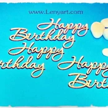 надпис happy birthday бирен картон честит рожден ден празник подарък картичка украса декорация празник албум пожелание детски празници